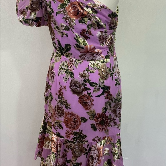 NWT ASTR The Label Midi Dress Size M One Shoulder Satin Mermaid Coquette Velvet - Picture 6 of 15